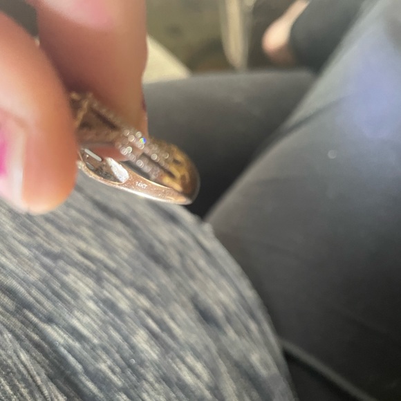 Sz7 levian chocolate diamond/quartz on strawberry chocolate gold band - Picture 3 of 3